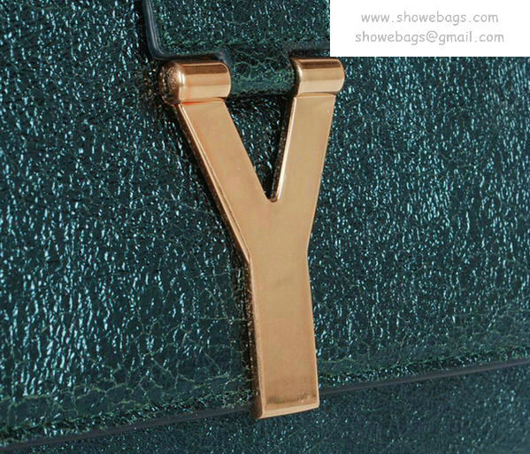 YSL belle de jour iridescent leather clutch 26570 dark green